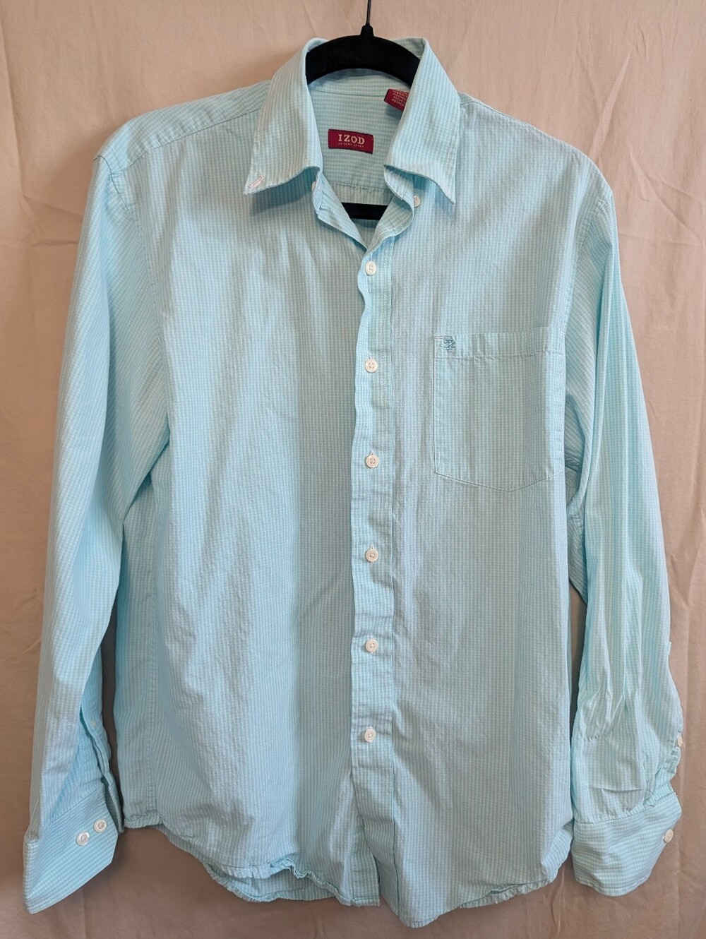 Izod Men's Light Aqua Dress Shirt